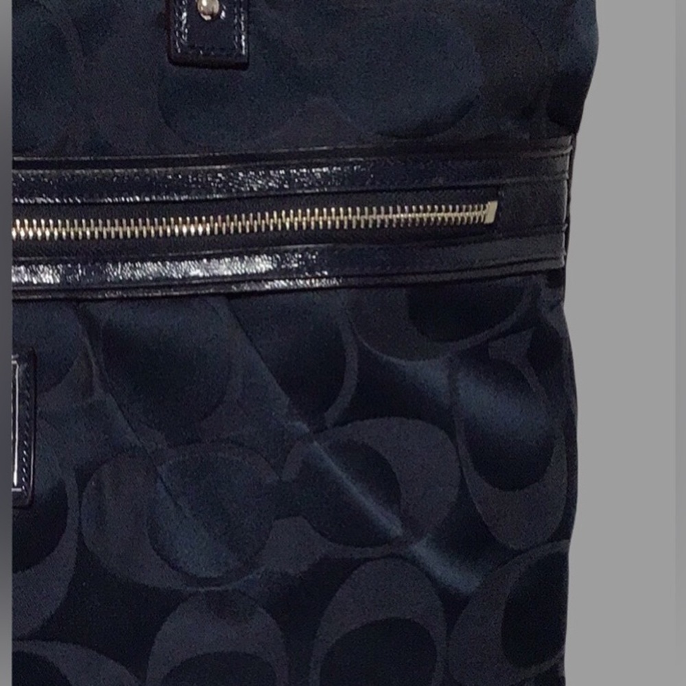 COACH Signature Coated Canvas Shoulder Bag,‎ Large, Dark Blue - Picture 8 of 16